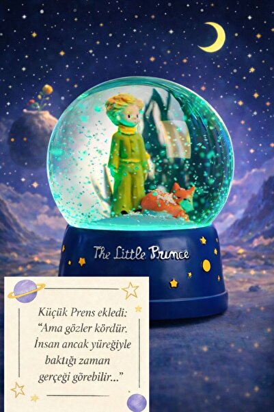 Seila The Little Prince Küçük Prens Müzikli Işıklı Orta boy Kar Tanesi Kar Kü...