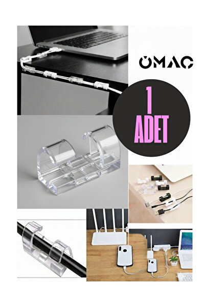 OMAC Şeffaf Yapışkanlı 1 ADET Kablo Sabitleyici Klips – Pratik Kablosuz Düzen...