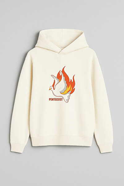 MODA Hamsin Yortusu Pentecost cu imprimeu Ecru Hanorac pentru copii tricou