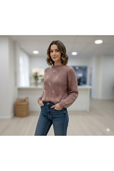 ANBLYs COLLECTION Crew Neck Skirt and Cuffed Sleeves Extra Soft Knitwear Wome...