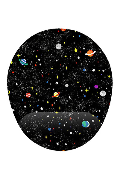 iyi fikirler Uzay ve Gezegen Desenli Bilek Destekli Mouse Pad