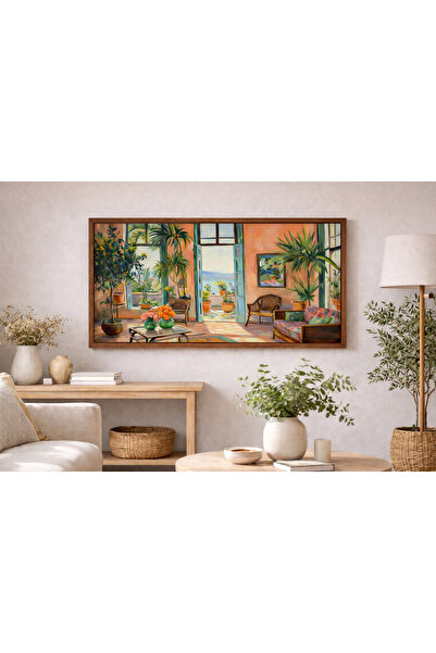 woodhomeworks Tek Parça Gerçek Ahşap Yatay Panorama Çerçeveli Tablo sakın huz...