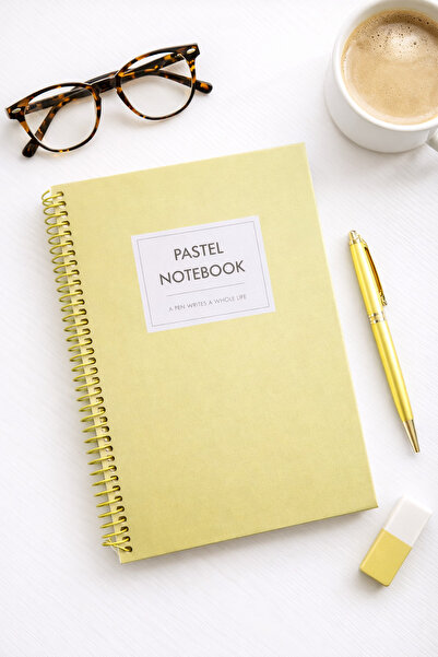 uğurlu dükkan 24 cm Yellow Pastel Notebook Spiral-Bound Checkered Agenda