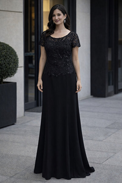 Saygın Women's Sequined Mermaid Cut Evening Dress