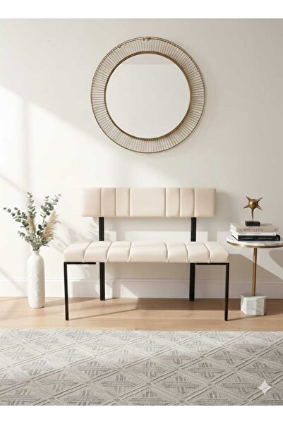 ÖZCAN METAL Metal Siyah Ayaklı Sırtlı Mutfak Salon Antre Yatak Odası Balkon P...