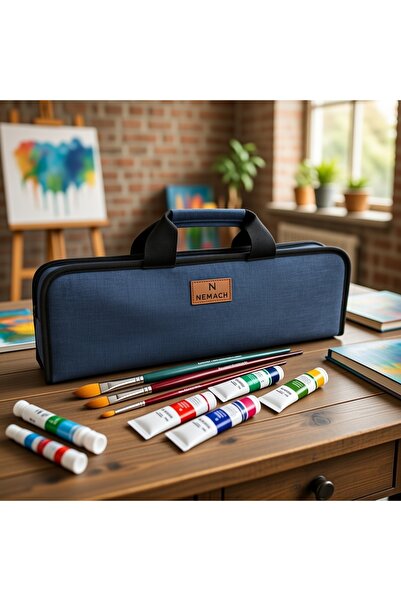 NEMACH Çok Amaçlı Resim Sanat Örgü Malzemeleri Organizer Çanta 11 Cepli Oxfor...
