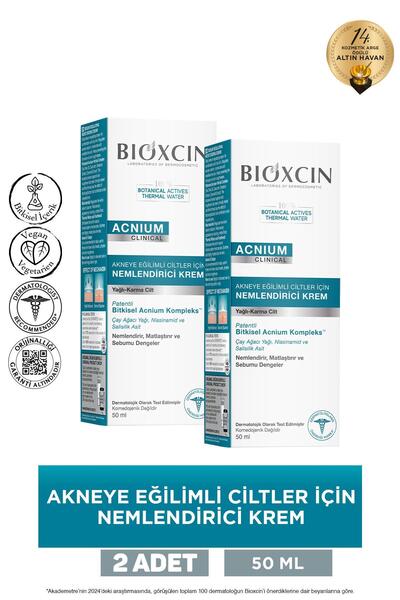 Bioxcin Acnium Sebum Dengeleyici Nemlendirici Krem 50 ml 2 Adet