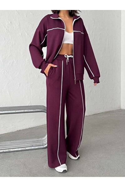 ADAMODA.RO Set with flared pants and striped design