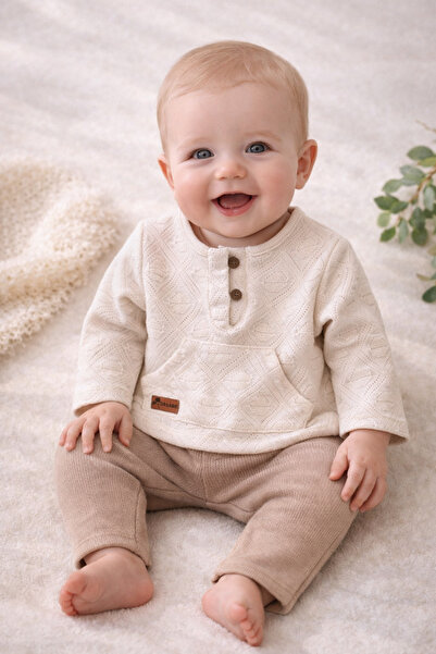 Uğur bebe 100% Cotton Organic Knitwear Baby Set |   Baby Boy Sweater Bottom S...
