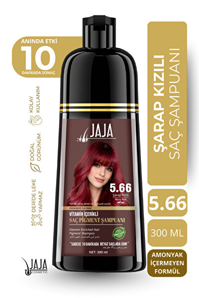 Jaja Şarap Kızılı (Wine Red) Saç Pigment Şampuanı 5.66 | 300 ML & Vitamin İçe...