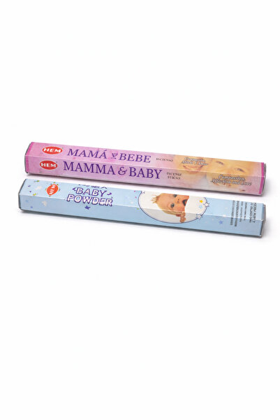 Hem Tütsü 2’li Paket Bebek Kokulu Çubuk Tütsü Seti – Mama Baby & Baby Powder (2 Paket, 40 Adet)