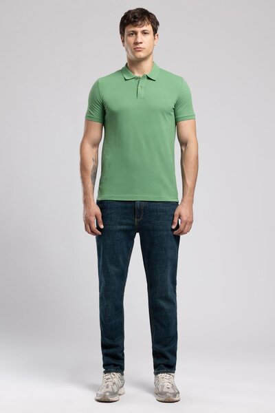 Lee Cooper Marco Normal Bel Dar Kesim Düz Paça Yeşil Erkek Jean Pantolon