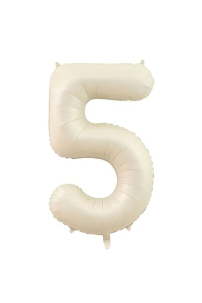 BenimMarifetlerim 5 Number Cream Foil Balloon 34 Inch 86 cm