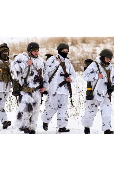 kho military design ملابس عسكرية أوكرانية مموهة بالثلج للجنسين (مقاس قياسي) م...