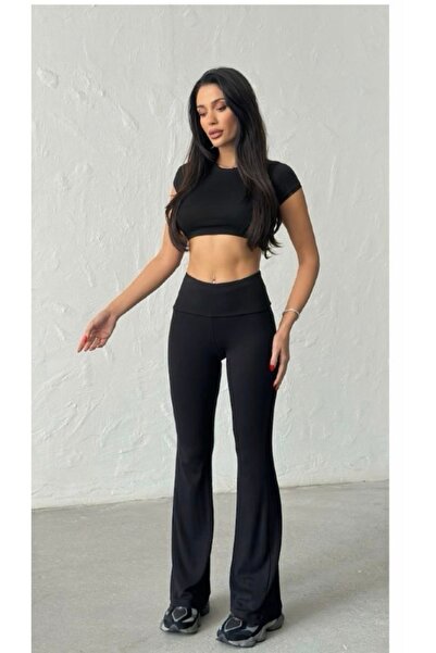 Store Yüksel bel toparlayıcı İspanyol paça kadın tayt