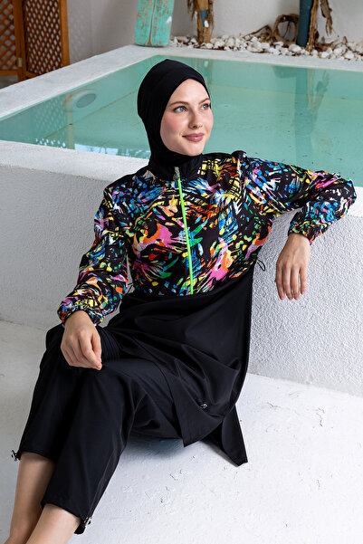 ROZAMAY Lexa Parachute Μακρυμάνικο Μαγιό Μεγάλου Μεγέθους με Κάλυψη Κολάν 05-P