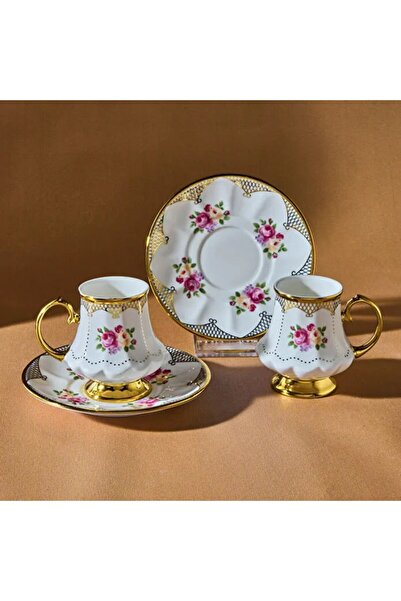 Karaca Nermin 2-teiliges Kaffeetassenset für 2 Personen, 85 ml