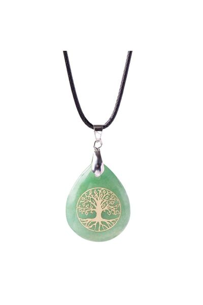 OEM 24K Gold-Plated Aventurine Tree of Life Pendant