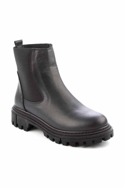 Bambi Women's high-soled genuine leather boots, black, 38