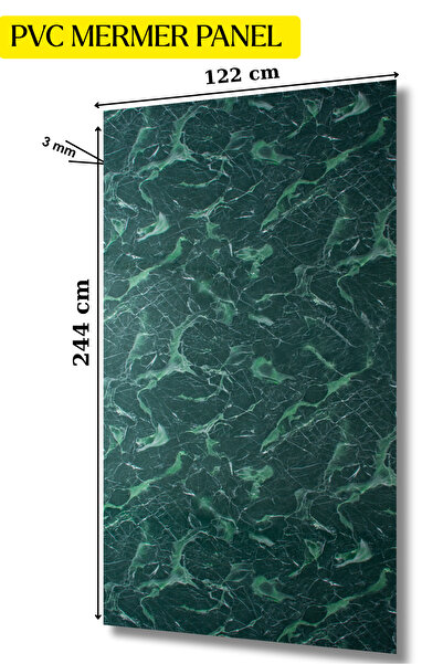 DECOALA PVC Mermer Görünümlü Duvar Paneli 122x244 cm (2 Adet)- Dekoratif Su G...