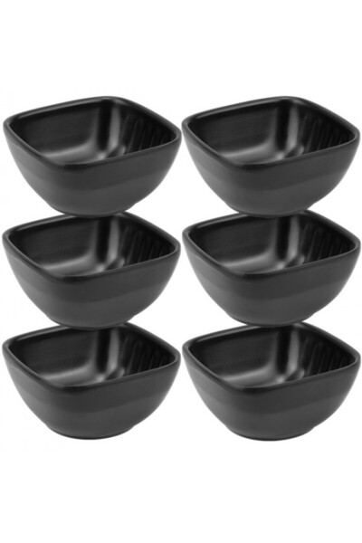 Raki Set of 6 Shibui square melamine ramekin bowls 6.5x6.5xh3cm
