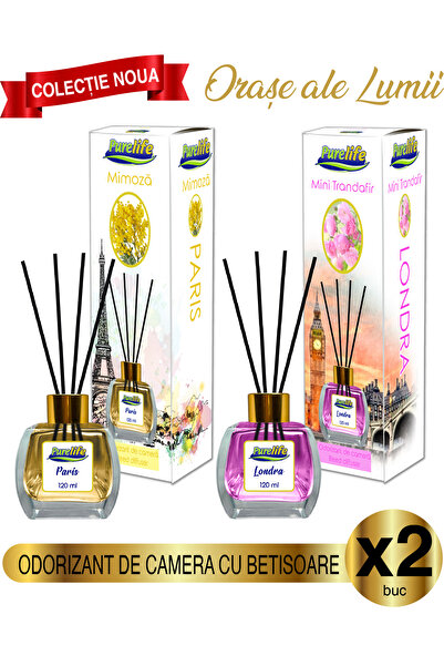 PureLife Pure Life Paris Mimosa & London Mini Roses Room Fragrance Set 2 x 12...