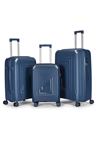 LİMRA A travel luggage set consisting of 3 wheeled suitcases with a sturdy an...