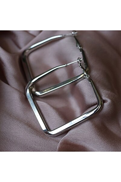 SAVORZY Silver Köşeli Halka Küpe
