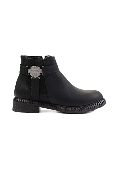 Bambi Botine negre dama cu catarama, piele ecologica, 40