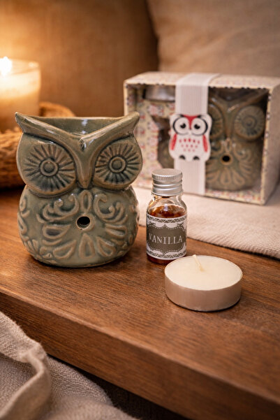 memyap Seramik Baykuş Buhurdanlık Seti Oda Kokusu ve Mum dahi l- Buhurdanlık ...
