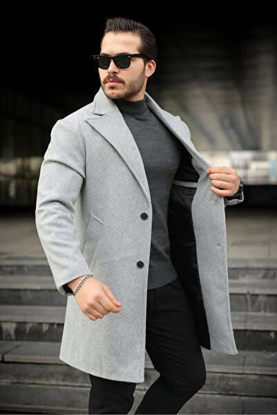 BASEL.CO Slim Fit Lined Long Cashmere Coat