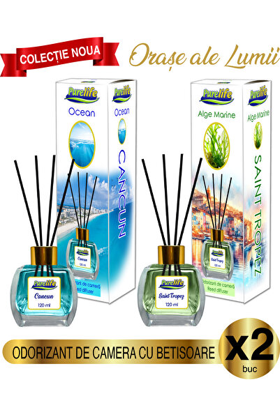 PureLife Pure Life Cancun Ocean & Saint Tropez Seaweed Room Fragrance Set 2 x...