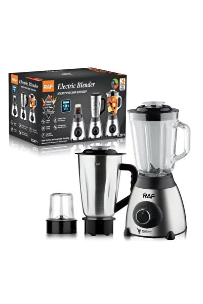 raf 3 in 1 Electric Blender - Stainless Steel Bowl + 1.5L Glass Bowl, 1000W, ...