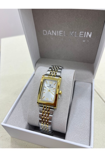 Daniel Klein Dikdörtgen Gold Gümüş Renk Metalik Kadran Kol Saati