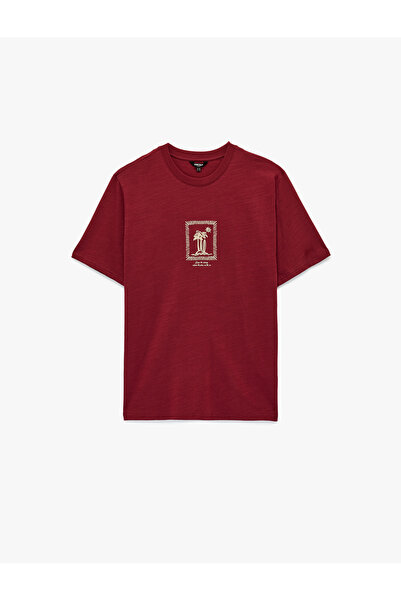 Koton Tricou cu mânecă scurtă, cu decolteu, din bumbac, cu imprimeu