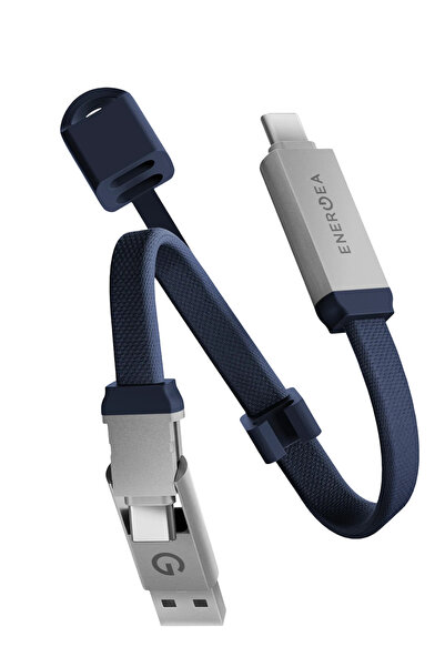 Energea Sheath Key 15cm 60W 2in1 Type-C to Type-C ve USB-A Hızlı Şarj Kablo -...