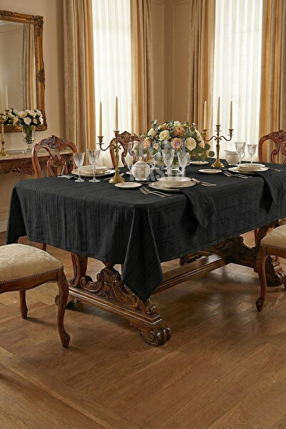 Çt Çeyizci Tekstil Cotton Striped Tablecloth 160X220Cm Cotton Tablecloth Striped