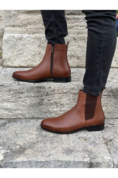 LONATOLİA Men's Natural Genuine Leather Boots