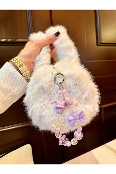 Pinky Lady Fancy Cute Beaded Bag Accessory (Beads Are Randomly Selected as Mi...