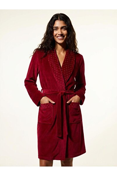 cotonhause Women's Velvet Shawl Collar Long Sleeve with Pockets 100% Cotton B...