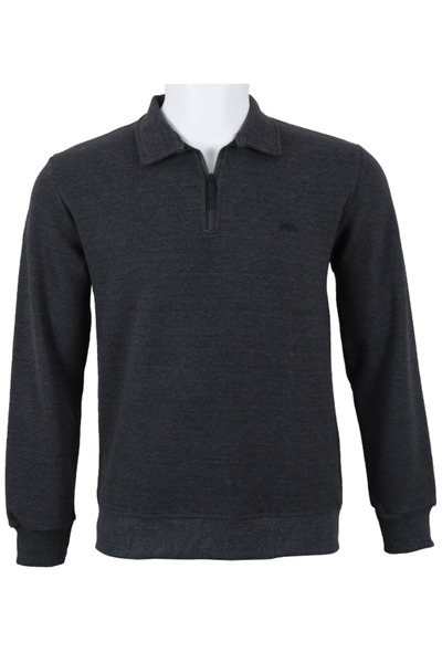 Modarar Men's Sweater Half Zipper Smoked Color Rar01372