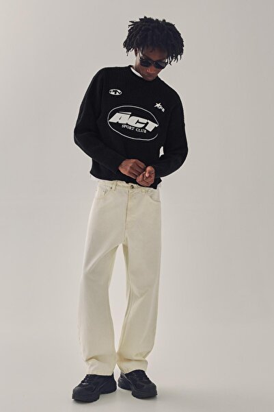 Bershka Baskılı şönil bisiklet yaka kazak