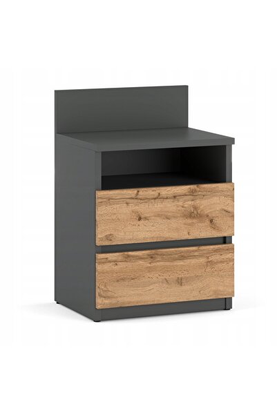 Other Noptieră 40cm stejar gri Wotan cu 2 sertare, raft pentru dormitor