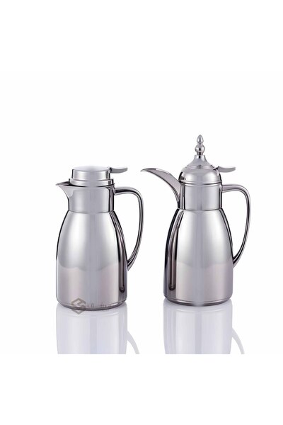 SQF 1-liter glossy black coffee and tea thermos set