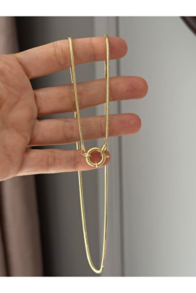emy by emel luxury silver jewelry Altın Kaplama Gemici Kilitli Yılan Zincir G...