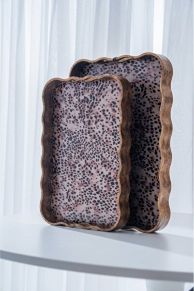 ACAR Leni Poliüretan Lüx 2 Li Aynalı Tepsi 45 Cm X 39 Cm