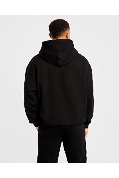 ELNOYA للجنسين أسود مطبوع قطعة بأكمام طويلة مريح - سويت شيرت