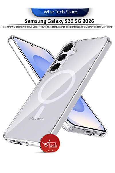 Wtech جراب حماية شفاف من ماج سيف لهاتف سامسونج جالاكسي إس 26 5G 2026، مقاوم ل...