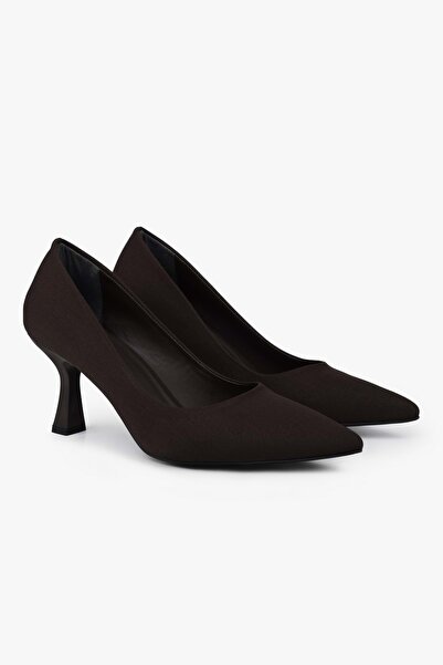 Shoeberry Women's Gatsby Brown Matte Satin Stiletto