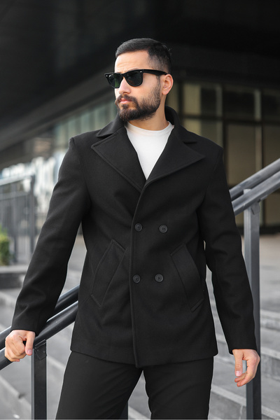 BASEL.CO Double Buttoned Lined Double-Breasted Cashmere Coat